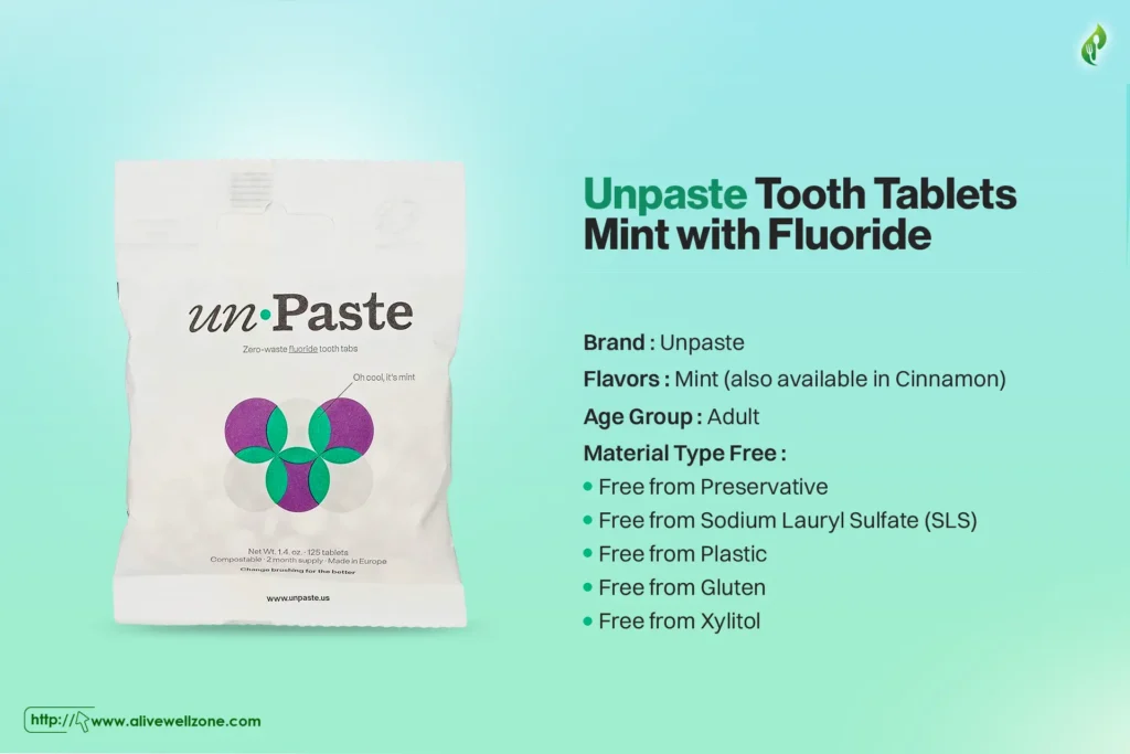 Unpaste Tooth Tablets Mint with Fluoride
