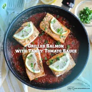 Grilled Salmon with Tangy Tomato Sauce