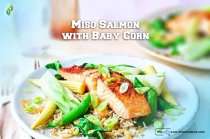 Miso Salmon with Baby Corn