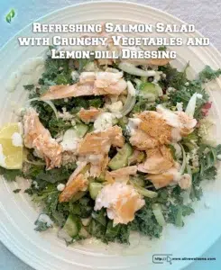 Refreshing Salmon Salad with Crunchy Vegetables and Lemon-dill Dressing