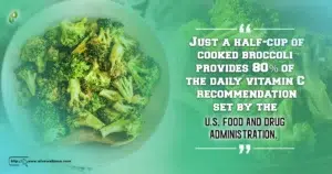Just a half-cup of cooked broccoli provides 80% of the daily vitamin C recommendation set by the U.S. Food and Drug Administration. 