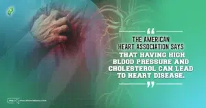 The American Heart Association says that having high blood pressure and cholesterol can lead to heart disease.